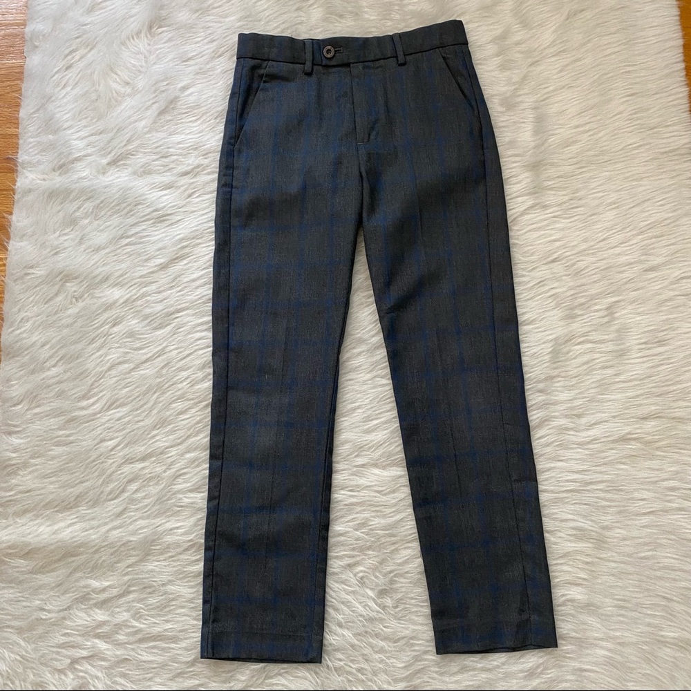 Leo and Zachary Boys Gray Plaid Dress Pants Size 8